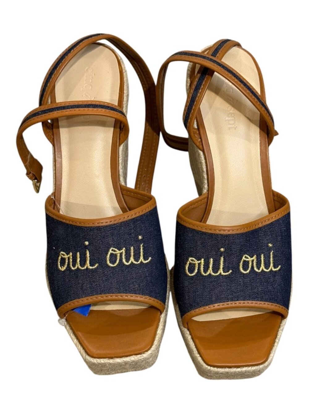 Cinq À Sept Jesse Canvas Espadrille Wedge Sandals Size 41 New